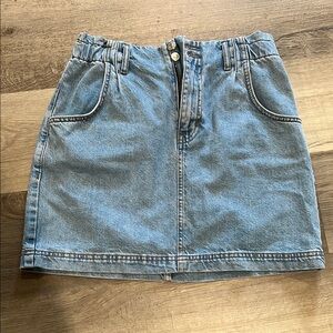 Topshop Blue and Gold Mini Pencil Skirt Casual